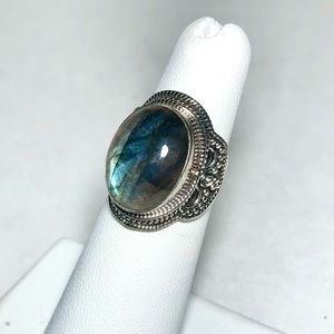 Labradorite Ring Sterling Silver Statement Piece